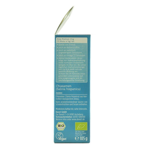 Shot-uri de chia in plic 21 x 5 g Davert, bio