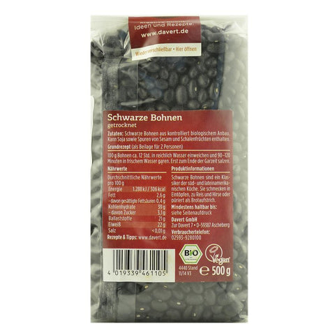 Fasole neagra 500g Davert, bio