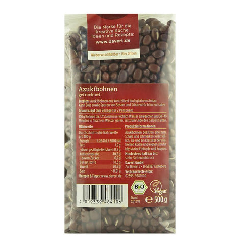 Fasole Azuki 500 g Davert, bio