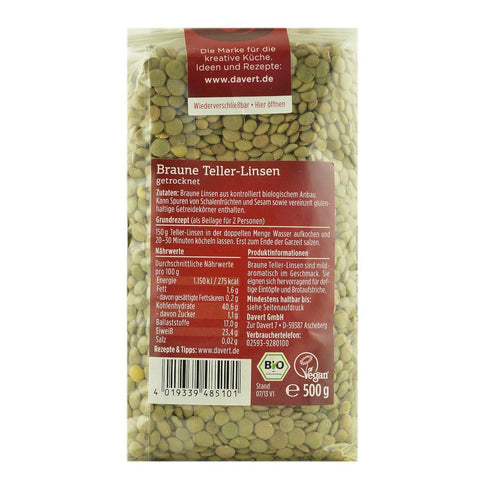 Linte maro 500 g Davert, bio