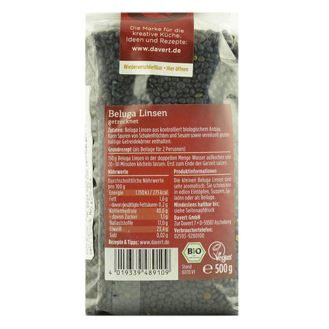 Linte neagra Beluga 500 g Davert, bio