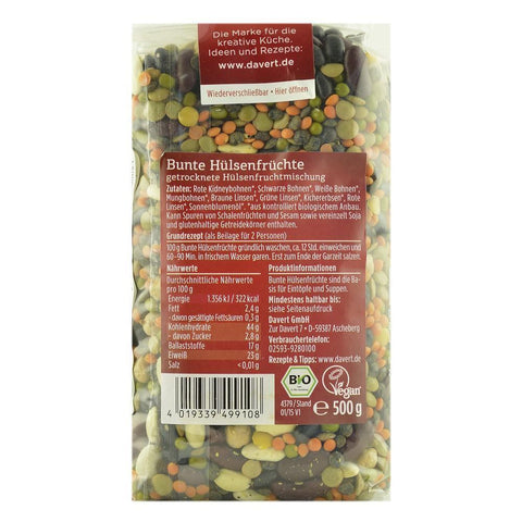 Mix de leguminoase colorate 500 g Davert, bio