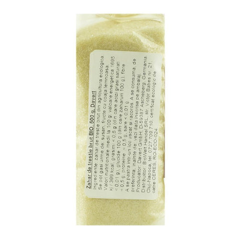 Zahar brut din trestie 500 g Davert, bio