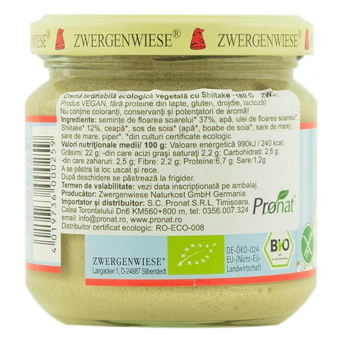 Pate vegetal Shiitake, Zwergenwiese, bio, 180g
