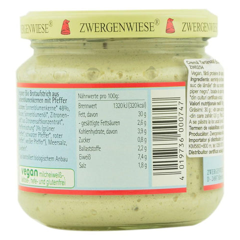 Pate vegetal cu 4 feluri de piper, Zwergenwiese, bio, 180g