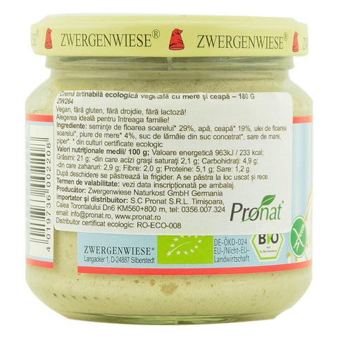 Pate vegetal cu mere si ceapa, Zwergenwiese, bio, 180g