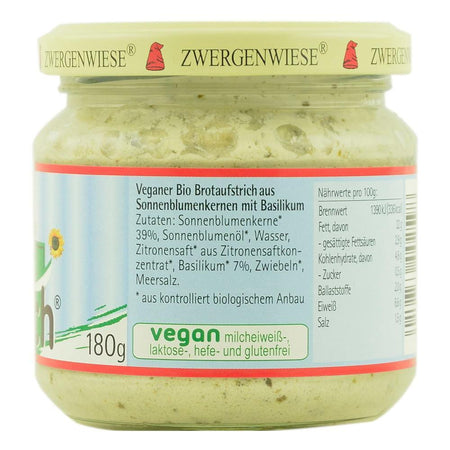 Pate vegetal cu busuioc, bio, Zwergenwiese, 180g
