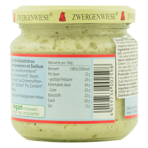 Pate vegetal cu busuioc, bio, Zwergenwiese, 180g
