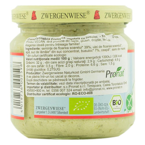 Pate vegetal cu busuioc, bio, Zwergenwiese, 180g