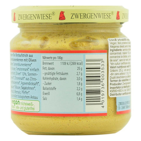 Pate vegetal cu masline, Zwergenwiese, bio, 180g