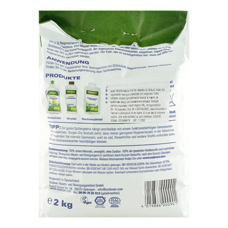 Sare Regeneranta pentru Masina de Spalat Vase Sodasan, bio, 2 kg