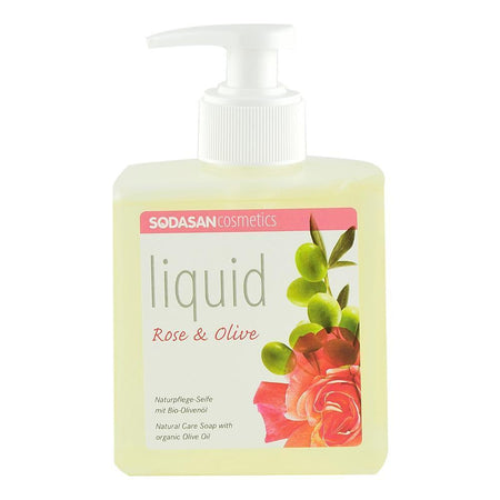 Sapun Lichid si Gel de Dus cu Trandafir si Masline Sodasan, bio, 300 ml