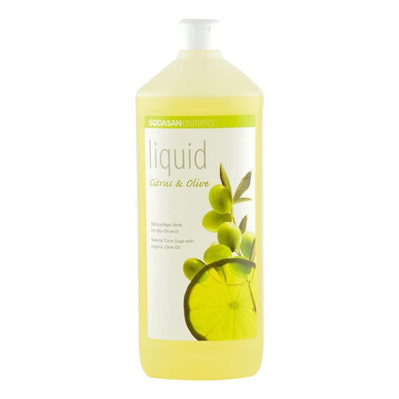 Sapun Lichid si Gel de Dus cu Citrice si Masline Sodasan, bio, 1 l