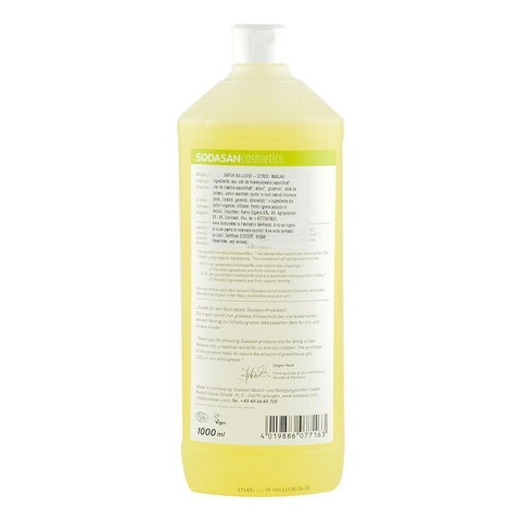 Sapun Lichid si Gel de Dus cu Citrice si Masline Sodasan, bio, 1 l