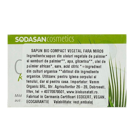 Sapun Solid Compact Neutru Sodasan, bio, 100 g