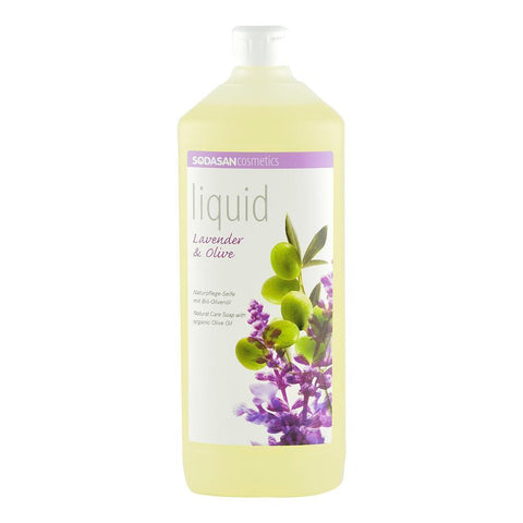 Sapun Lichid si Gel de Dus cu Lavanda si Masline Sodasan, bio, 1 l