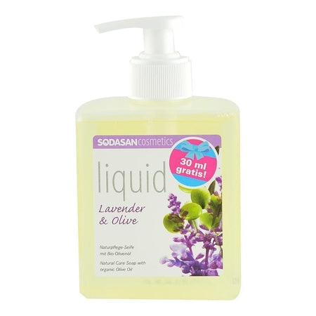 Sapun Lichid si Gel de Dus cu Lavanda si Masline Sodasan, bio, 300 ml