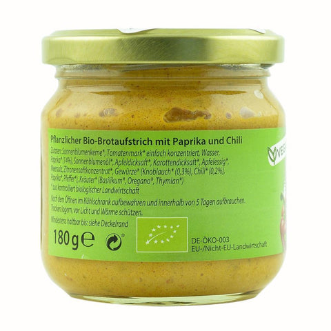Pate vegetal cu ardei si chili, bio, 180g