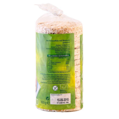 Vafe din orez expandat, cu sare, bio, 100g