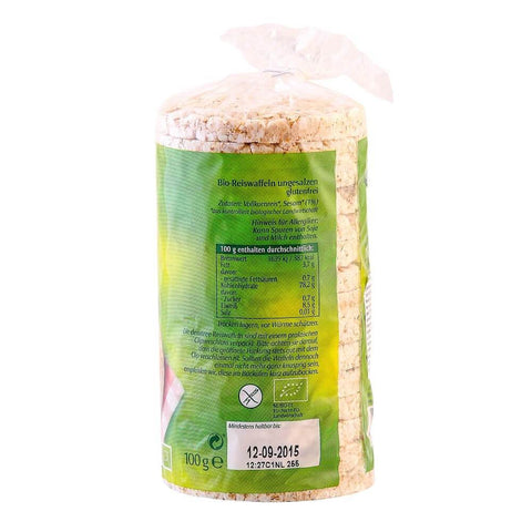 Vafe din orez expandat, fara sare, bio, 100g