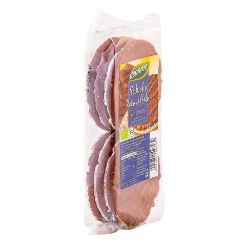 Vafe din orez expandat cu ciocolata si lapte integral, bio, 100g