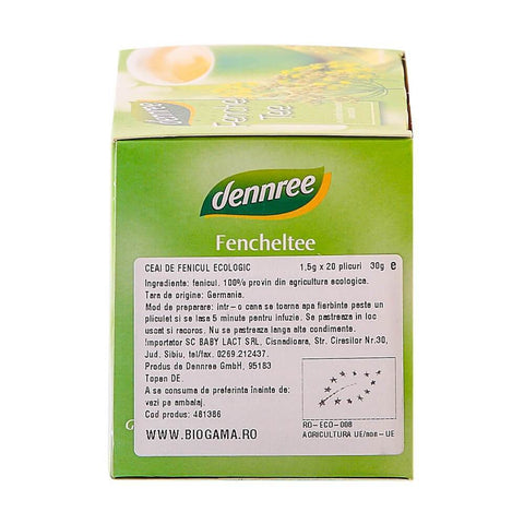Ceai de fenicul, bio, 1,5g x 20 plicuri - Republica BIO