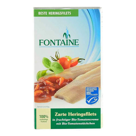 File de hering in sos bio de rosii Fontaine 200 g, conserva de peste