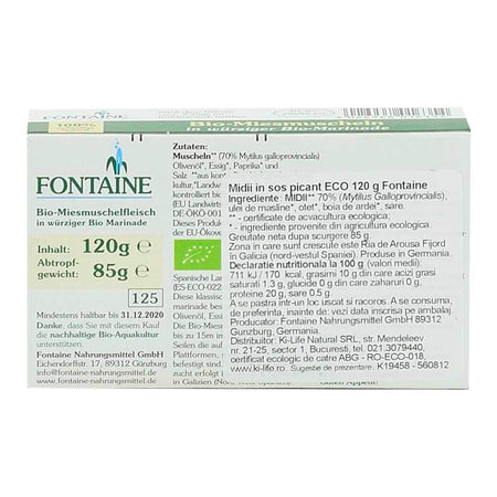 Midii in sos picant Fontaine, bio, 120 g
