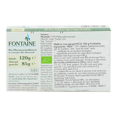 Midii in sos picant Fontaine, bio, 120 g
