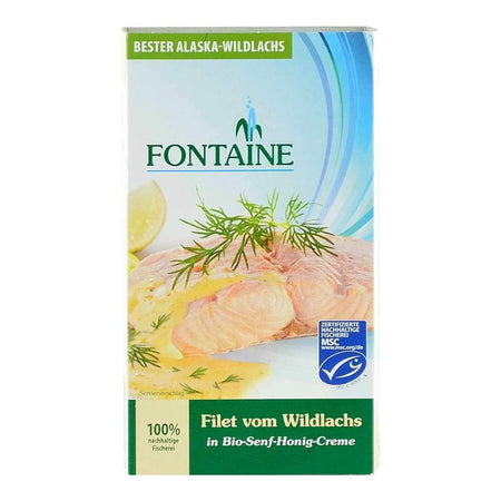 File de somon salbatic in sos de mustar si miere Fontaine, 200 g, conserva de peste