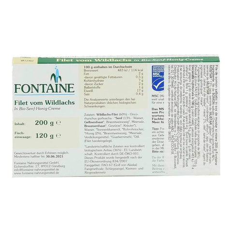 File de somon salbatic in sos de mustar si miere Fontaine, 200 g, conserva de peste