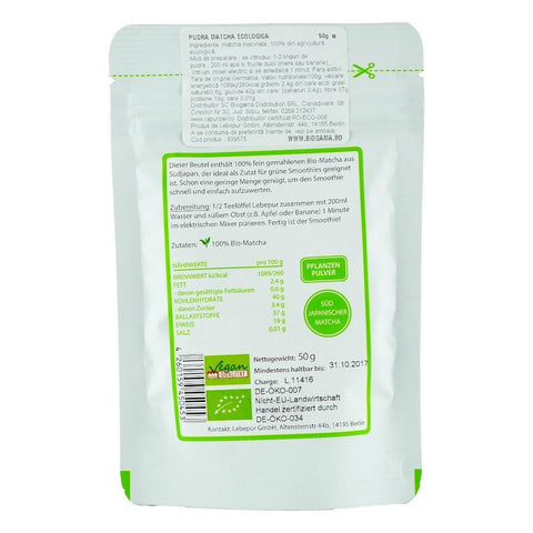 Pudra din ceai verde Matcha, Lebepur, bio, 50 g