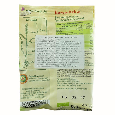 Mini biscuiti Ursulet Mogli, bio, 50 g