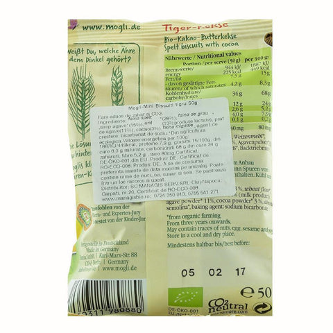 Mini biscuiti Tigru Mogli, bio, 50 g