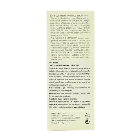 Crema de ochi antirid, Time Miracle Wrinkle Smoothing Madara, bio, 15 ml - Republica BIO