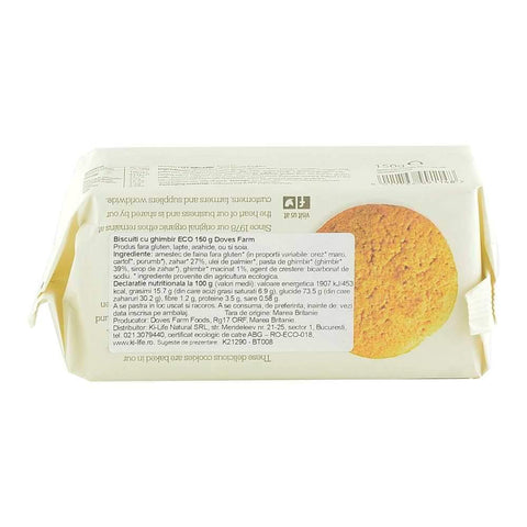 Biscuiti cu ghimbir fara gluten Dove's Farm, bio, 150 g