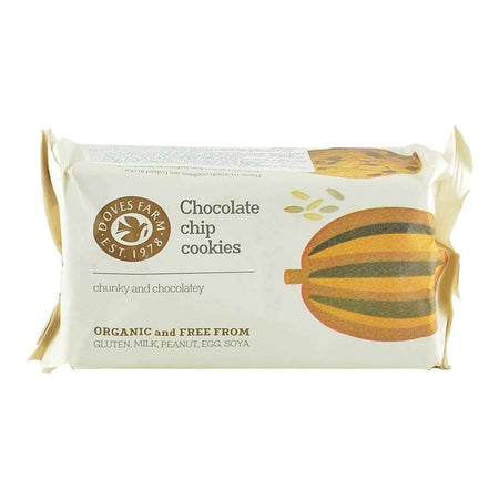 Biscuiti cu bucati de ciocolata fara gluten Dove's Farm, bio, 180 g