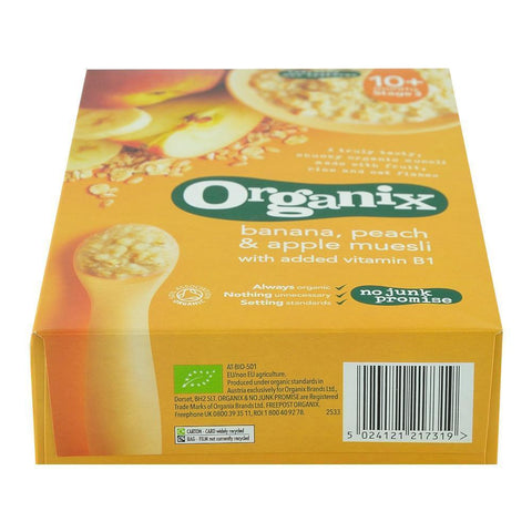 Cereale Organix Muesli cu Banane, Piersici si Mere, de la 10 luni, bio, 200 g