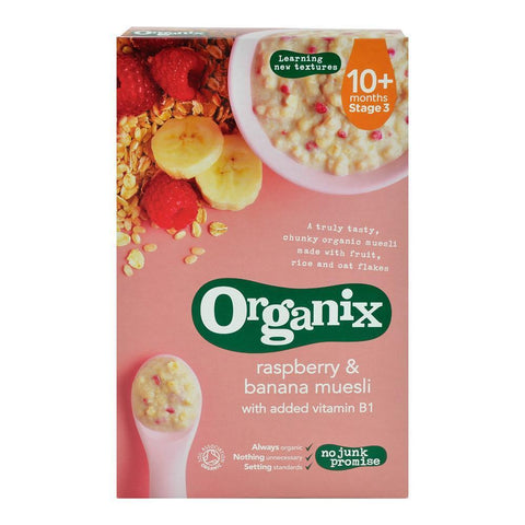 Cereale Organix Muesli cu Zmeura si Banane, de la 10 luni, bio, 200 g