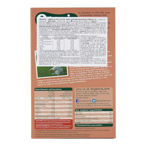 Cereale Organix din Orez cu adaos de Vitamina B1, de la 6 luni, bio, 100 g