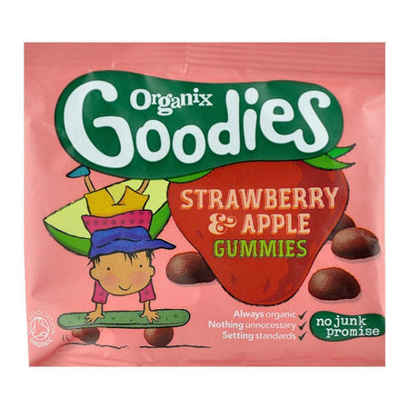 Jeleuri Organix Goodies Gummies din Mere si Capsuni, de la 12 luni, bio, 12 g