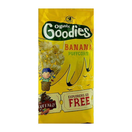 Snack Organix Goodies Puff Corn Banane, de la 12 luni, bio, 4x10 g