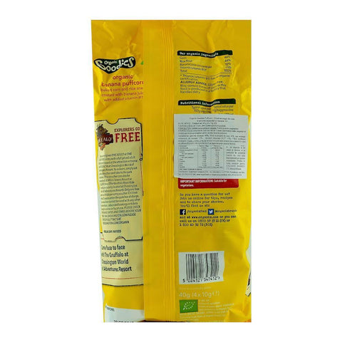Snack Organix Goodies Puff Corn Banane, de la 12 luni, bio, 4x10 g