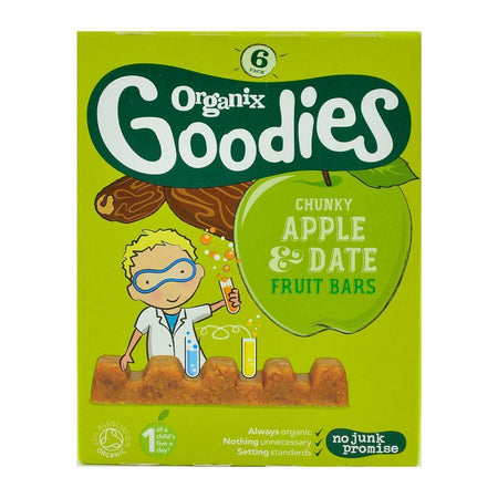 Batoane Organix Goodies din fructe cu Mere si Curmale, de la 12 luni, bio, 6x17 g