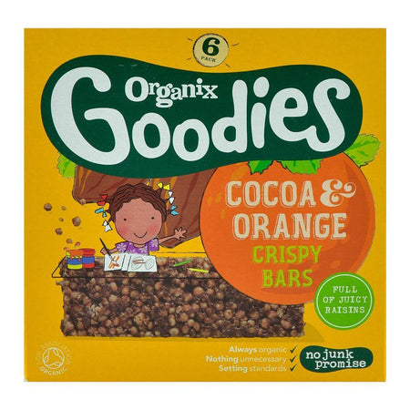Batoane Crocante Organix Goodies cu Portocale si Cacao, de la 12 luni, bio, 6x18 g