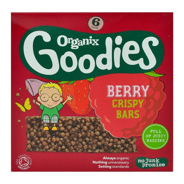 Batoane Crocante Organix Goodies cu Fructe de Padure, de la 12 luni, 6x18 g