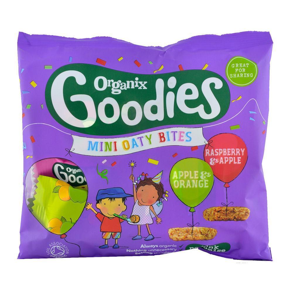 Mini Batoane Organix Goodies cu Mere, Portocale si Zmeura, de la 12 luni, bio, 110 g