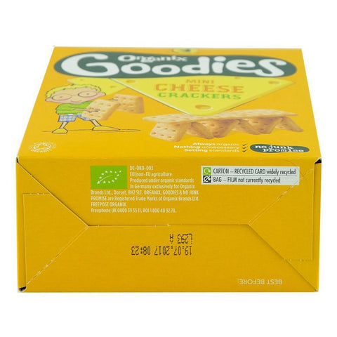 Snack Organix Goodies Crackers Mini Cheese, de la 12 luni, bio, 4x20 g