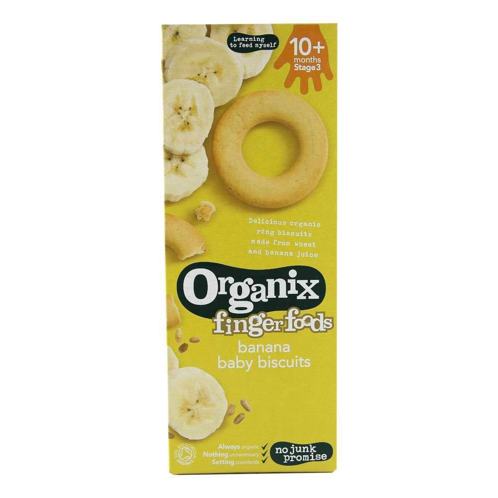 Biscuiti Organix Finger cu Banane pentru Bebelusi, de la 10 luni, bio, 54 g