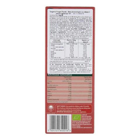 Biscuiti Organix Finger cu Capsuni pentru bebelusi, de la 10 luni, bio, 54 g